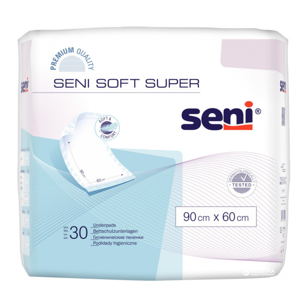 Пелюшки поглинаючі Seni Soft Super 90 x  60 cм 30 шт