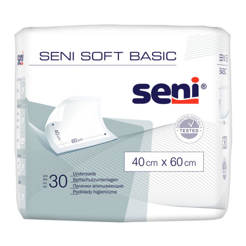 Пелюшки поглинаючі Seni Soft Basic 40 x 60 cм 30 шт