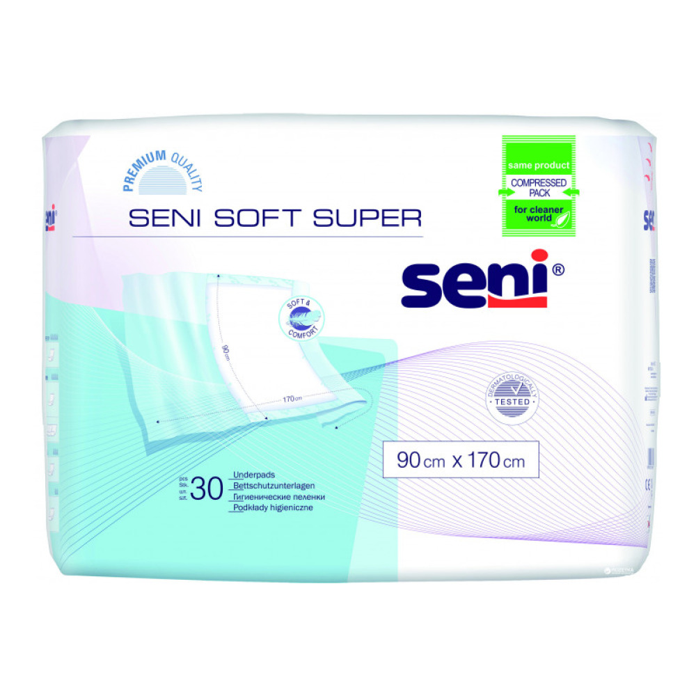 Пелюшки поглинаючі Seni Soft Super 90 x 170 cм 30 шт