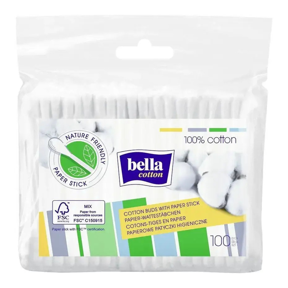 Ватні палички Bella Cotton 100 шт поліетиленова упаковка
