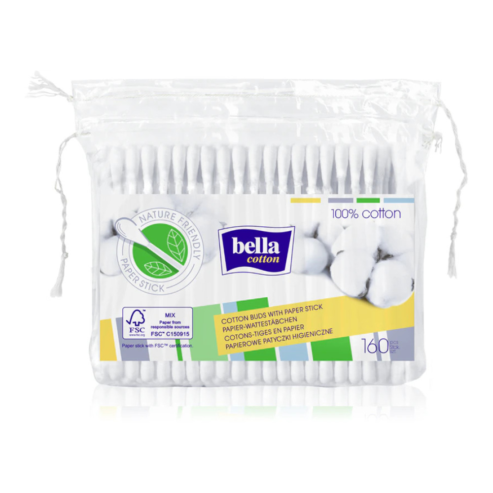 Ватні палички Bella Cotton 160 шт поліетиленова упаковка