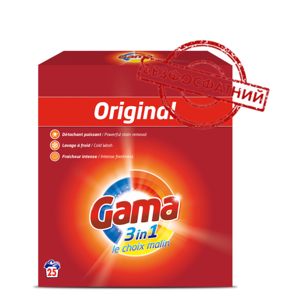 Пральний порошок Gama 3в1 Універсал 1625 гр 25 пр