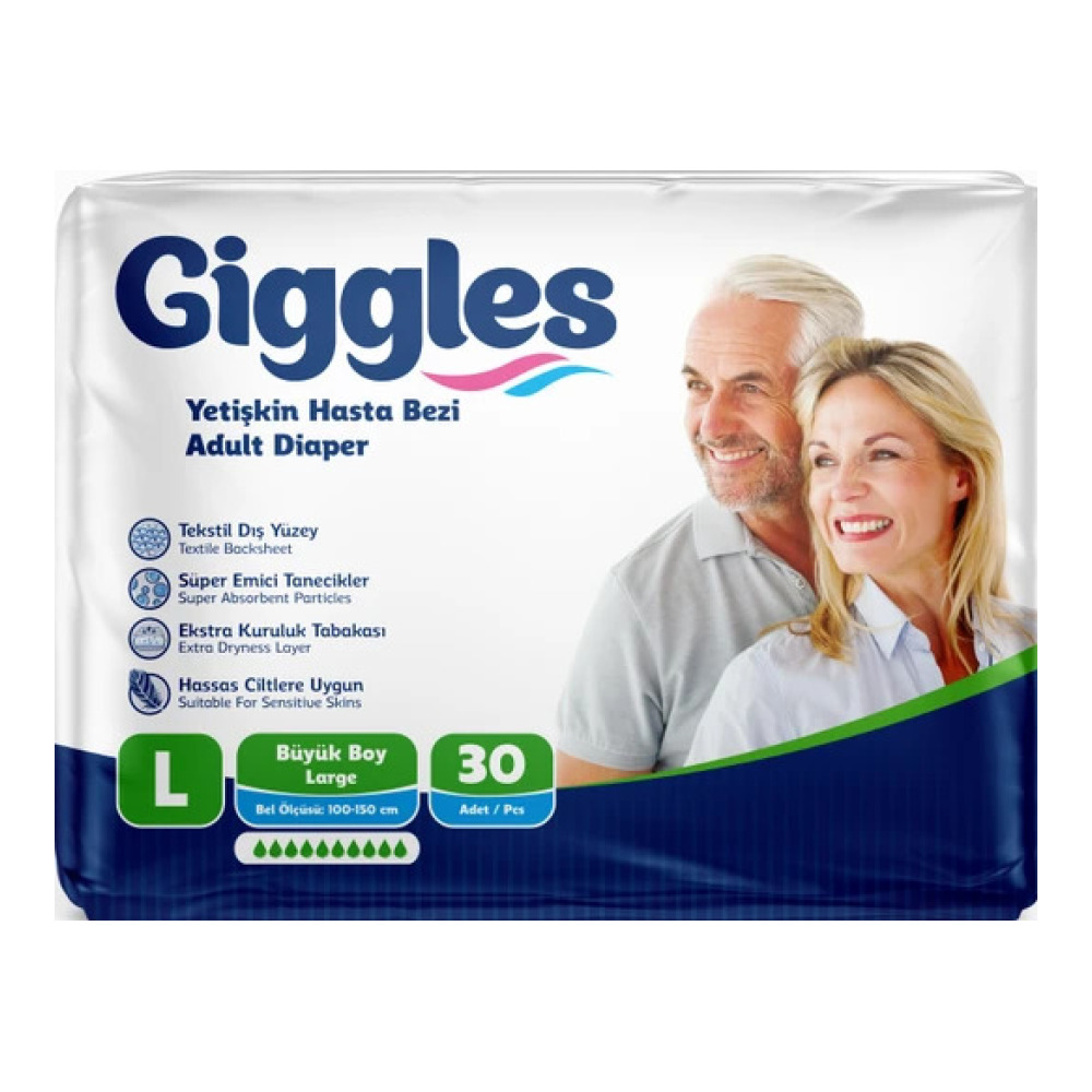 Підгузники для дорослих Giggles Large 100-150 см 30 шт 10 крап.