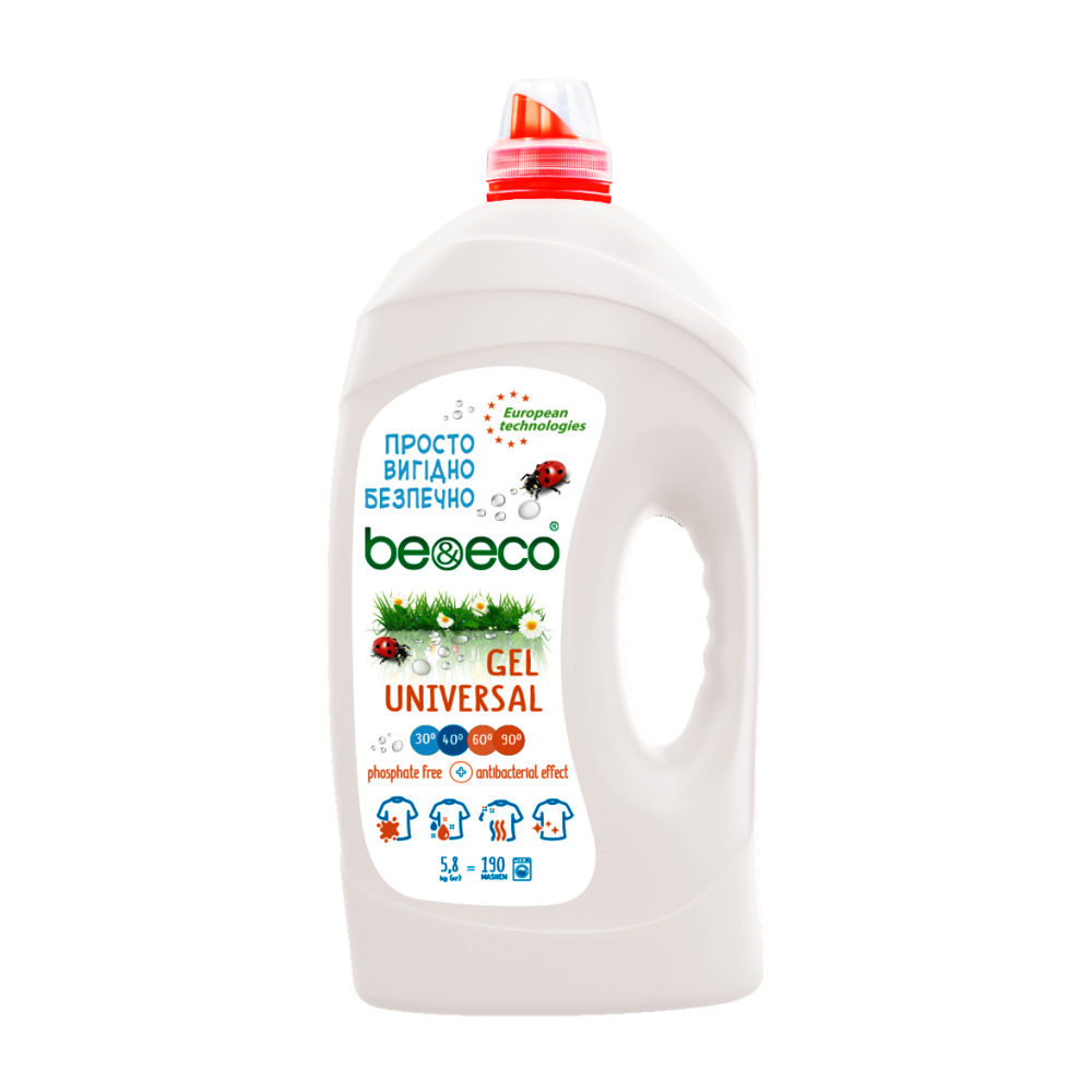 Гель для прання Be&Eco Universal 5800 мл 190 пр