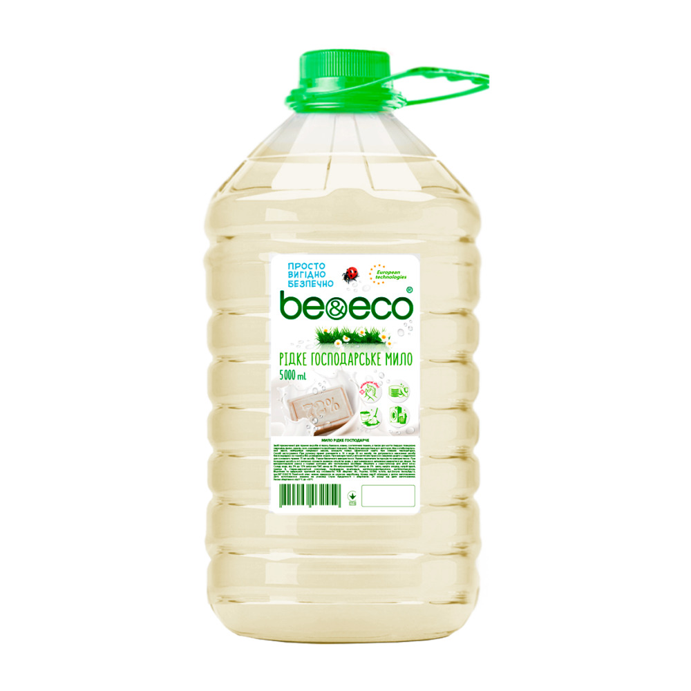 Мило рідке господарське Be&Eco біле 5000 мл