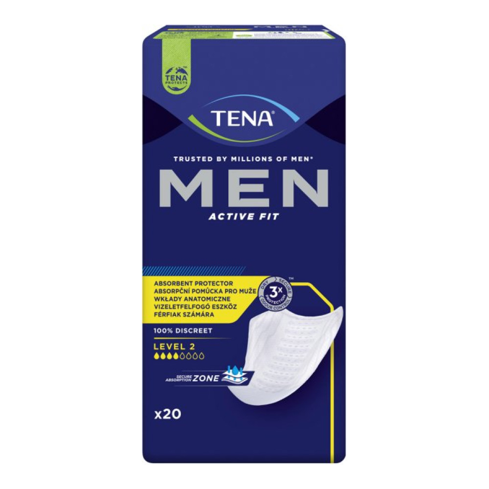 Прокладки урологічні для чоловіків Tena Man Active Fit Level 2 20 шт. 4 крап.