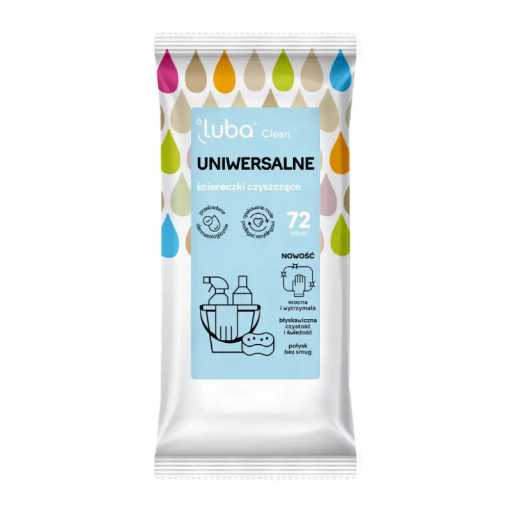 Вологі серветки Luba CLEAN для прибирання універсальні 72 шт.