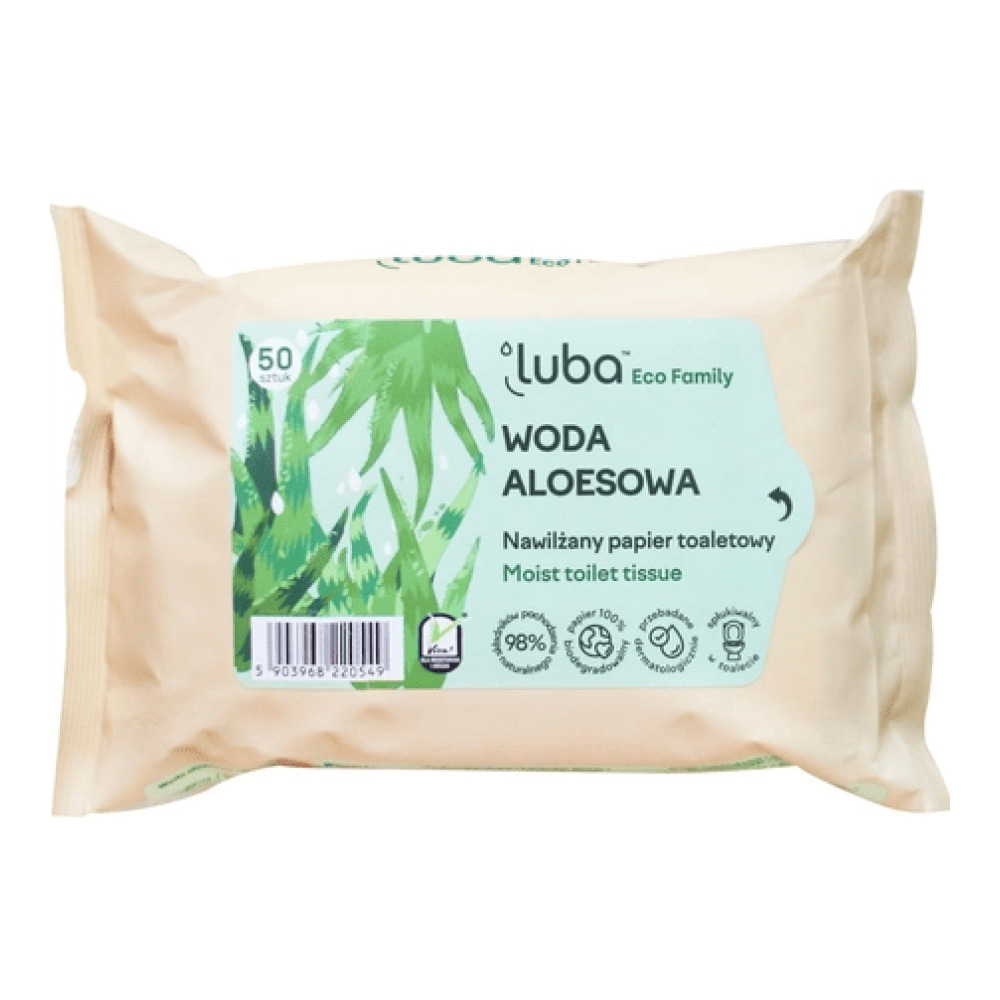 Вологий туалетний папір Luba ECO Family з Алое водою 50 шт.