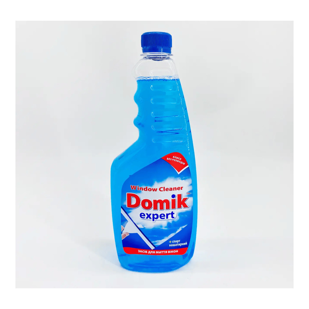 Засіб для миття вікон запаска Domik expert з нашатирним спиртом 750 мл