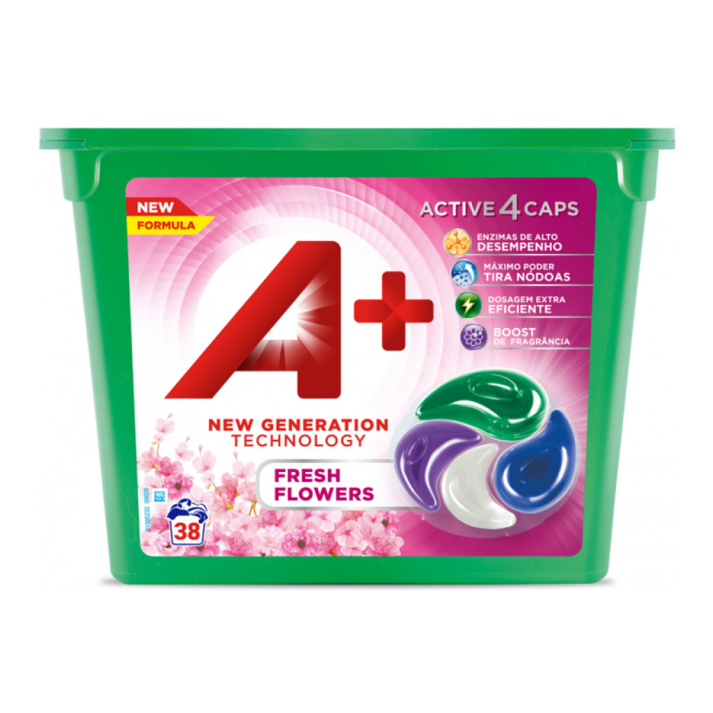 Капсули для прання A+ 4в1 Універсал Fresh Flowers 38 шт