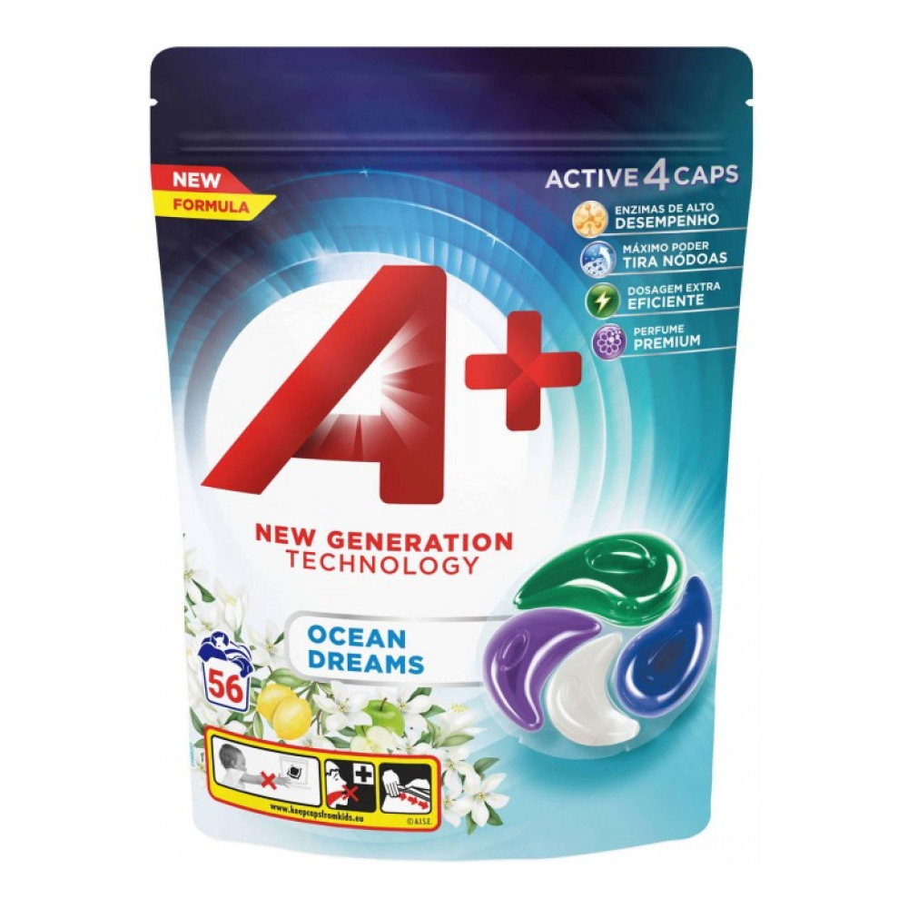 Капсули для прання A+ 4в1 Універсал Ocean Dream 56 шт
