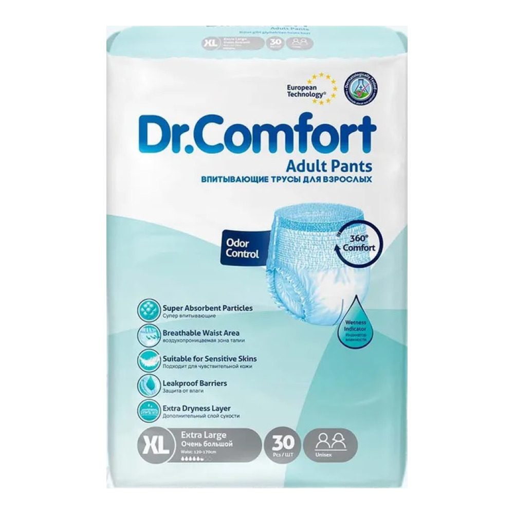 Підгузники труси для дорослих  Dr Comfort Extra Large 120-170 см 5.5 кр. 30 шт