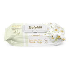 Вологі серветки Dolphin Chamomile з клапоном 72 шт