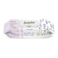 Вологі серветки Dolphin Lavander з клапоном 72 шт