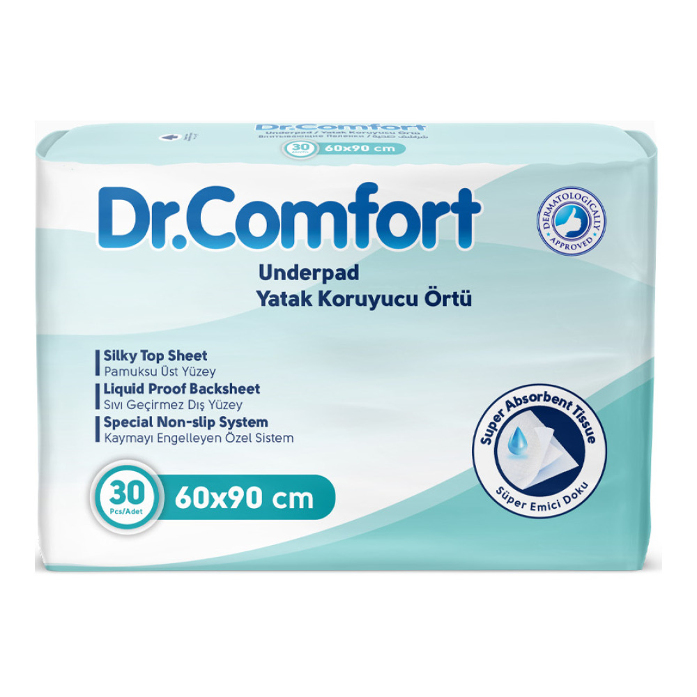 Пелюшки поглинаючі  Dr Comfort 90х60 см 30 шт