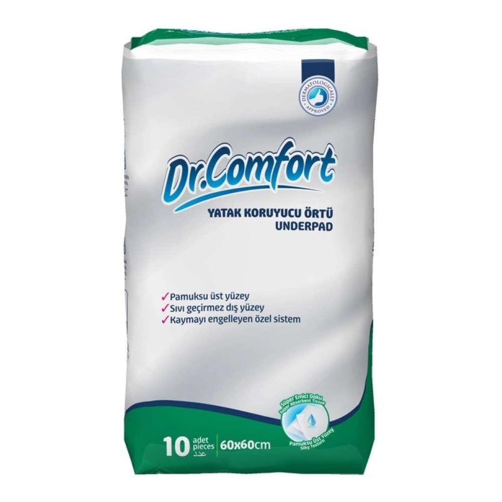 Пелюшки поглинаючі  Dr Comfort 60х60 см 10 шт