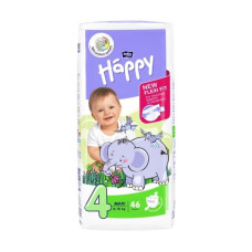 Підгузки дитячі Happy 4 Maxi 8-18 кг 46 шт