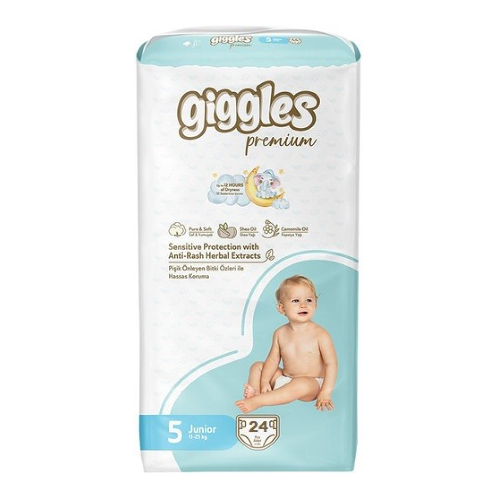 Підгузки дитячі Giggles Premium 5 Junior 11-25 кг 24 шт