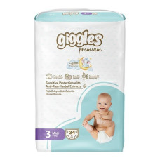 Підгузки дитячі Giggles Premium 3 Midi 4-9 кг 34 шт.