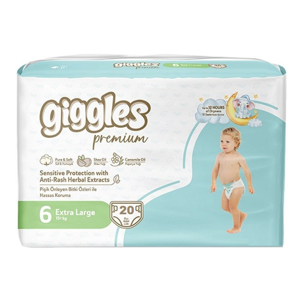 Підгузки дитячі Giggles Premium 6 Extra Large 15 + кг 20 шт