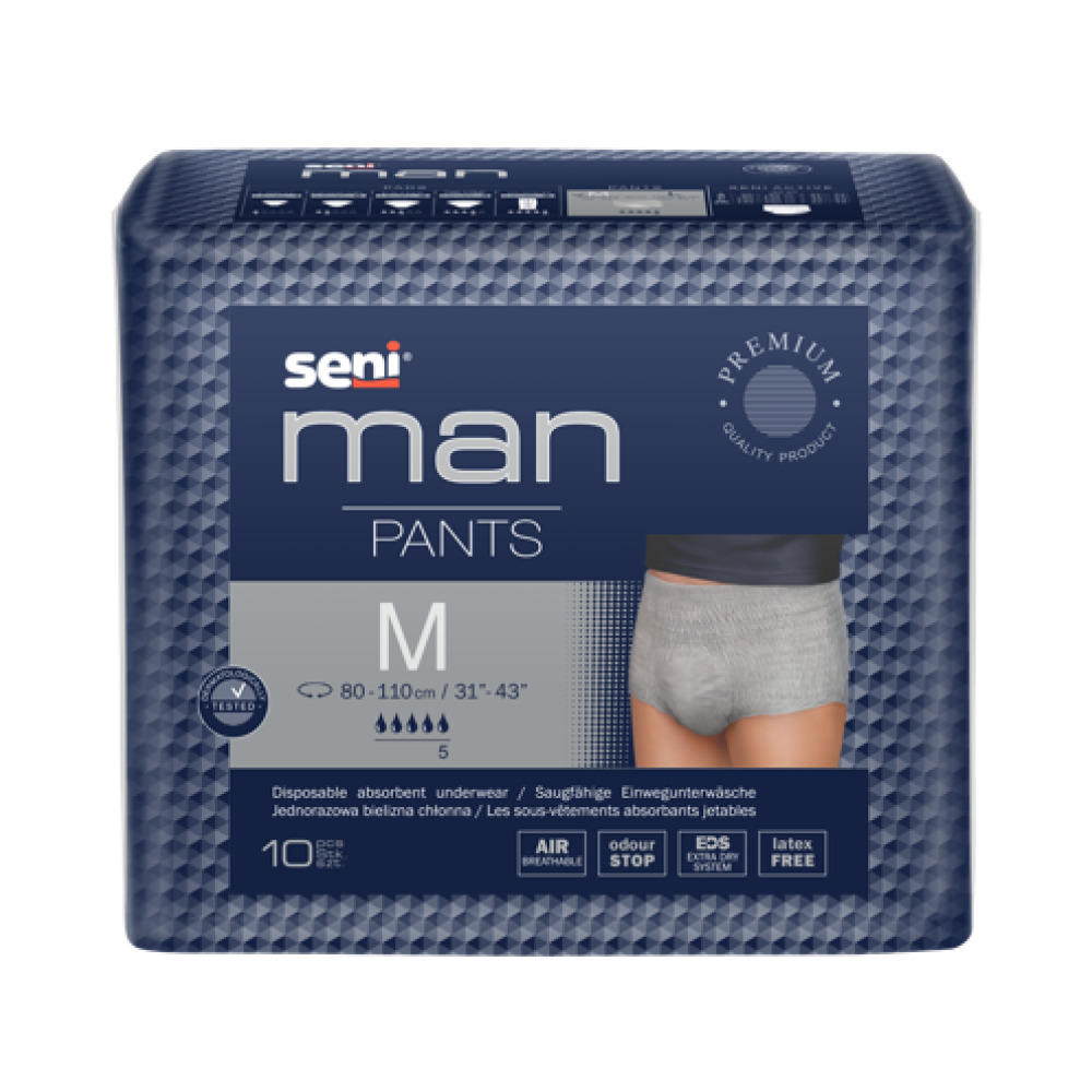 Підгузники труси для чоловіків Seni MAN PANTS medium 80-110 см 10 шт