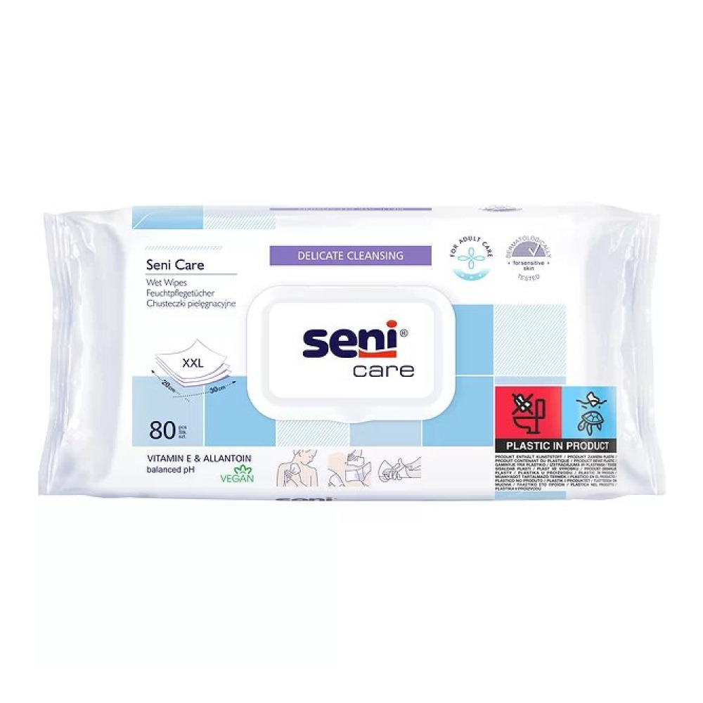 Вологі серветки для догляду за тілом SENI CARE 30 х 20 см 80 шт