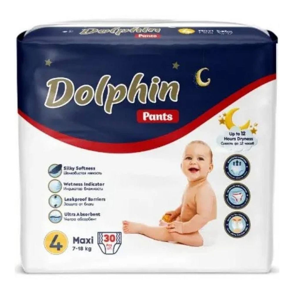 Підгузки Трусики дитячі Dolphin 4 maxi 7-18 кг 30 шт