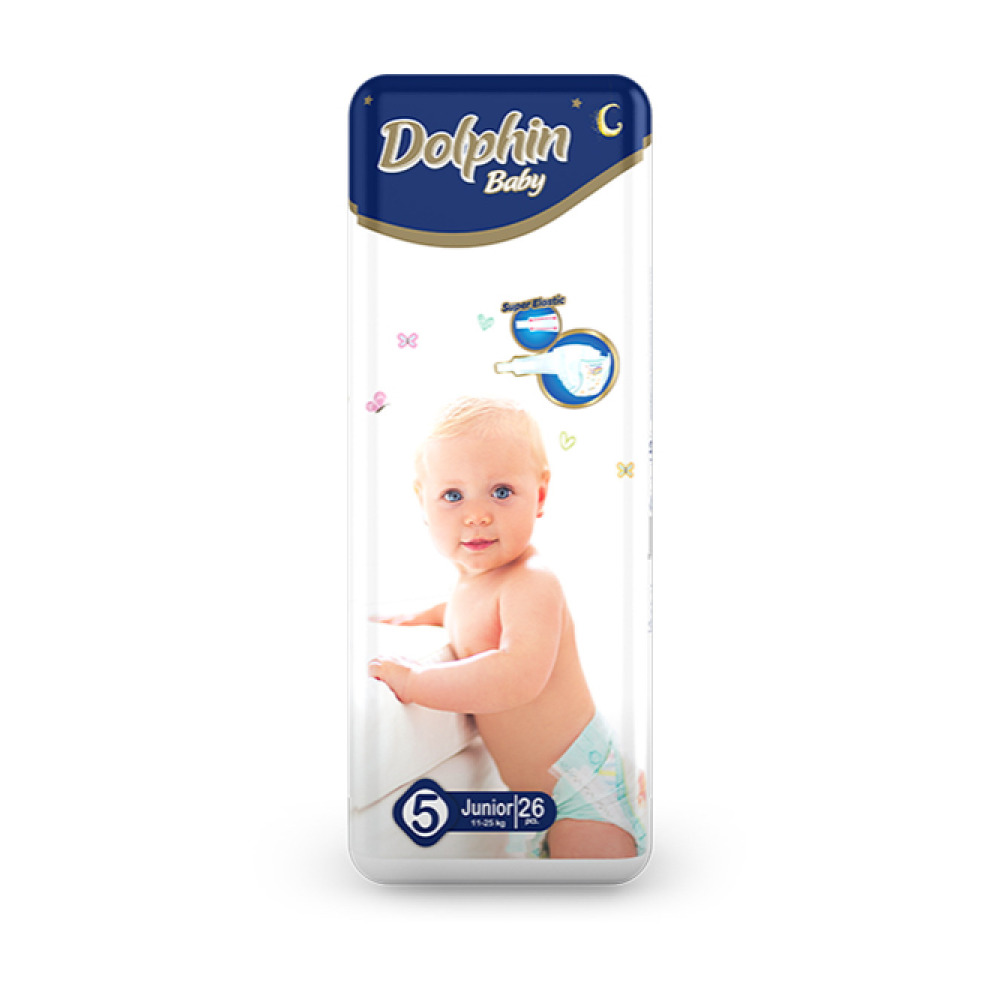 Підгузки дитячі Dolphin 5 Junior 11-25 kг 26 шт