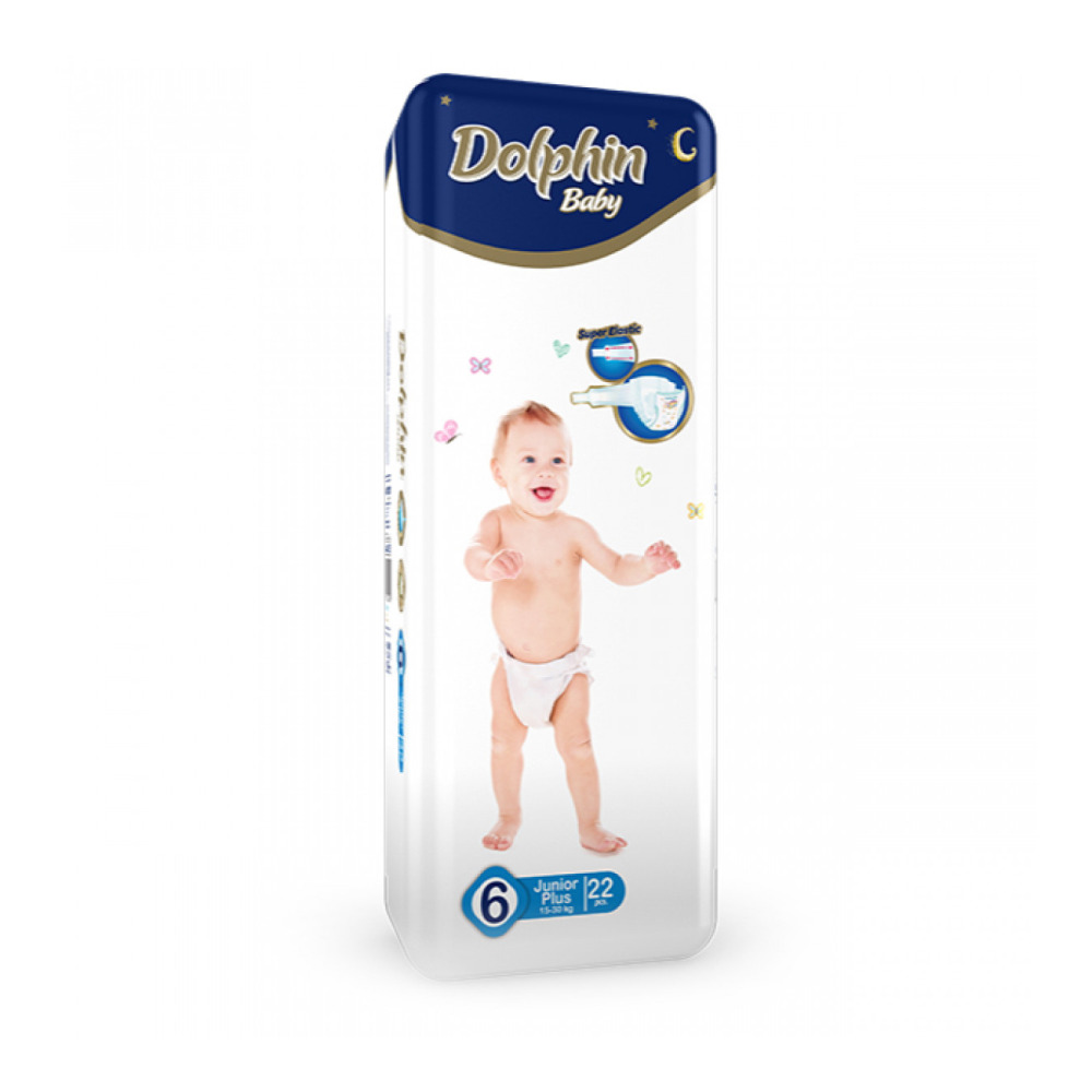 Підгузки дитячі Dolphin 6 Junior Plus 15-30 кг 22 шт