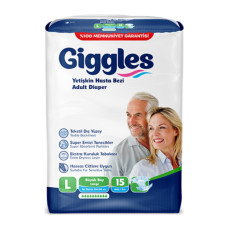Підгузники для дорослих Giggles Large 100-150 см 15 шт 10 крап.