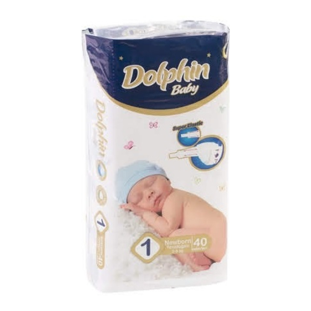 Підгузки дитячі Dolphin 1 Newborn 2-5 кг. 40 шт.