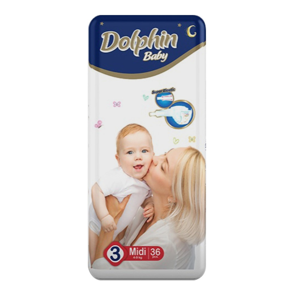 Підгузки дитячі Dolphin 3 Midi 4-9кг 36 шт
