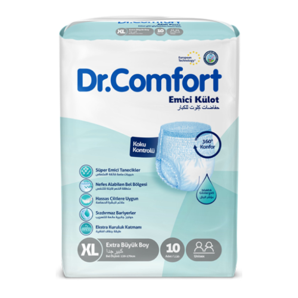 Підгузники труси для дорослих  Dr Comfort Extra Large 120-170 см 5.5 кр. 10 шт