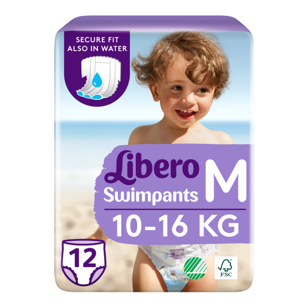 Підгузки трусики дитячі Libero Swimpants для плавання Medium 10-16 кг 12 шт