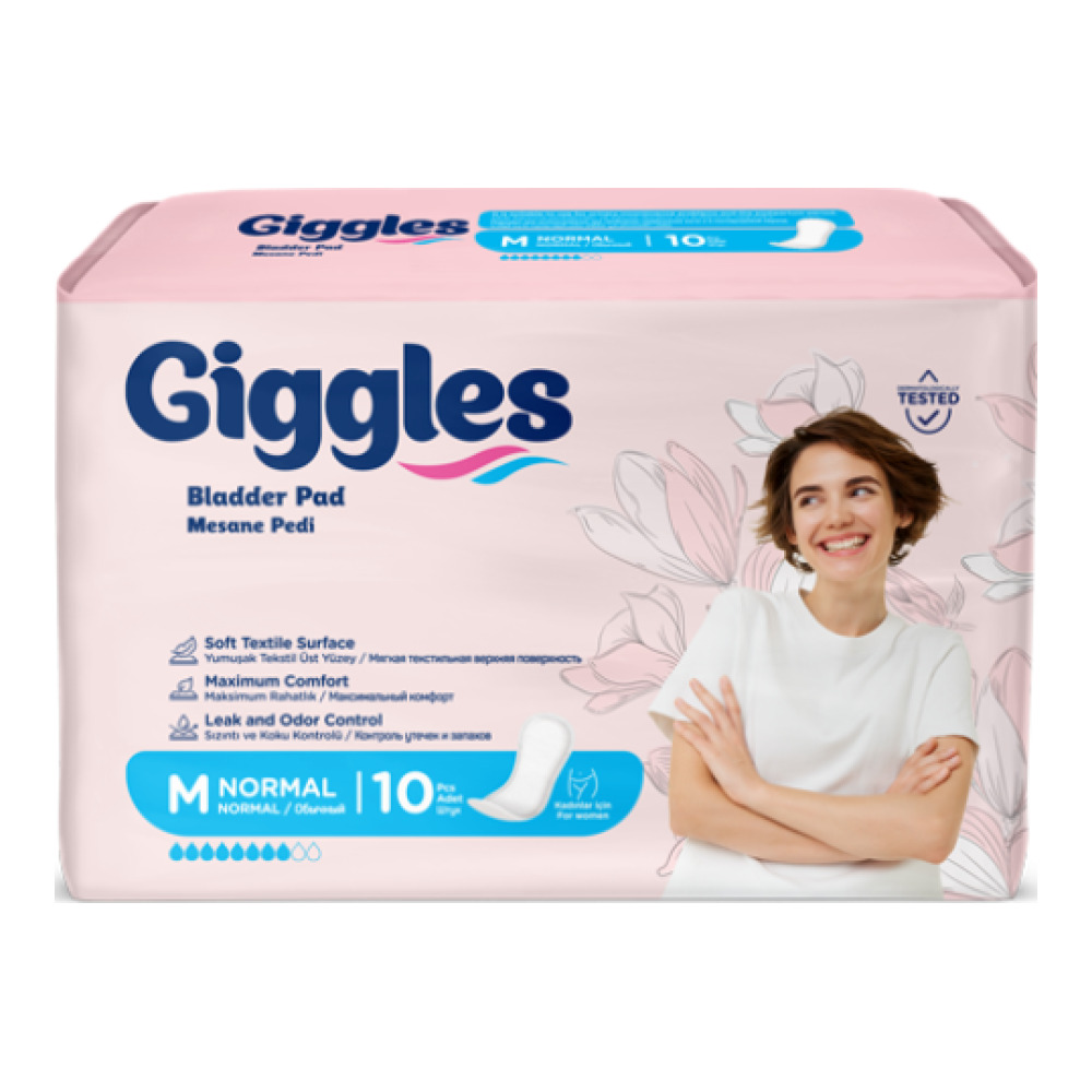 Прокладки урологічні жіночі Giggles Bladder Pad M Normal 10 шт 8 крап.