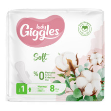 Гігієнічні прокладки Giggles Lady Normal 1 Soft 8 шт з крил. 4 крап