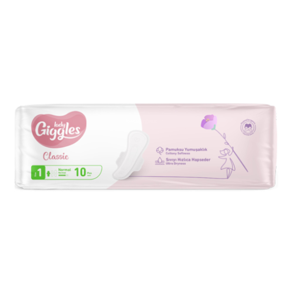Гігієнічні прокладки Giggles Lady Classic Normal 1 з крил. 10 шт 5 крап.