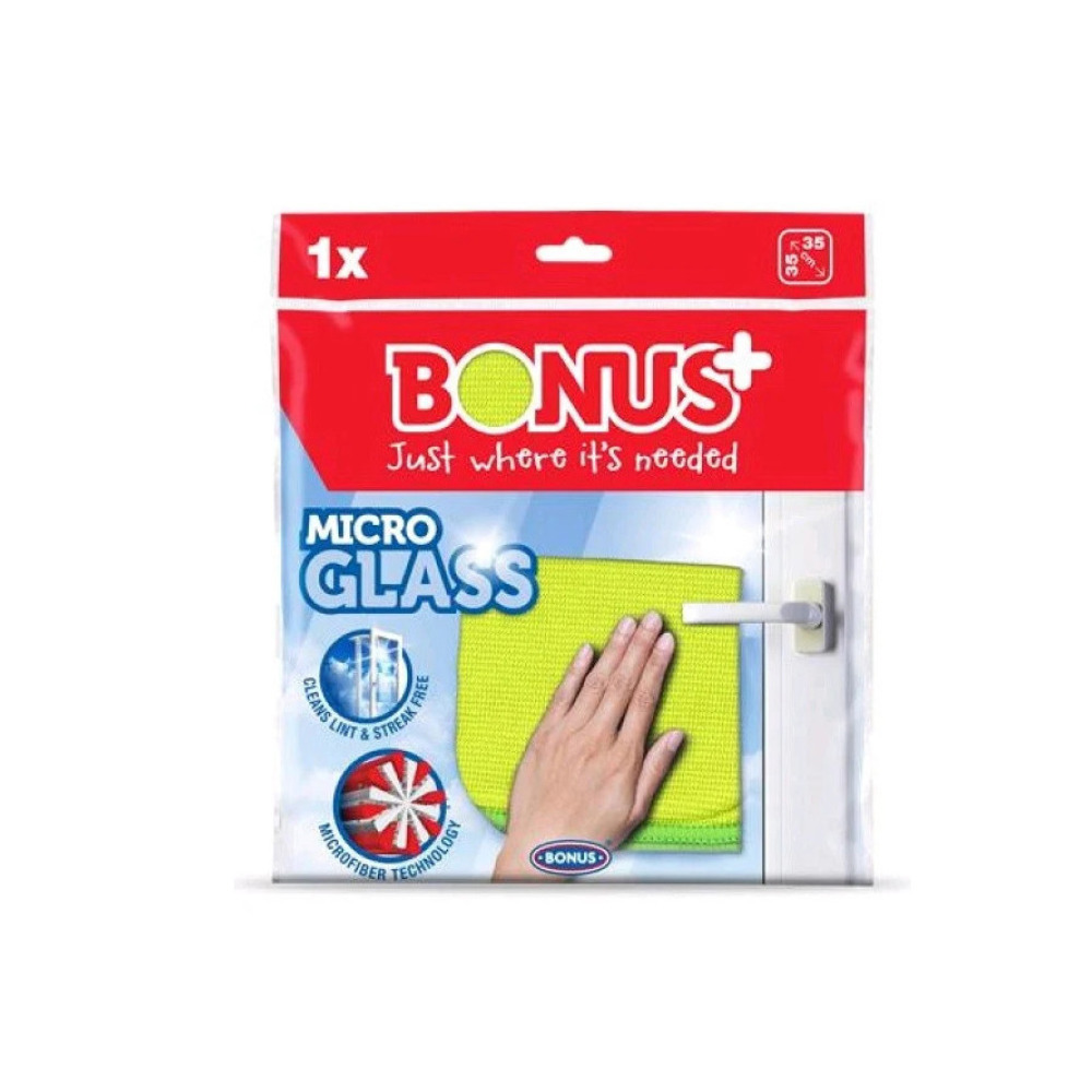 Ганчірка BONUS MicroGLASS мікрофібра для Скла 35*35см. 1шт.