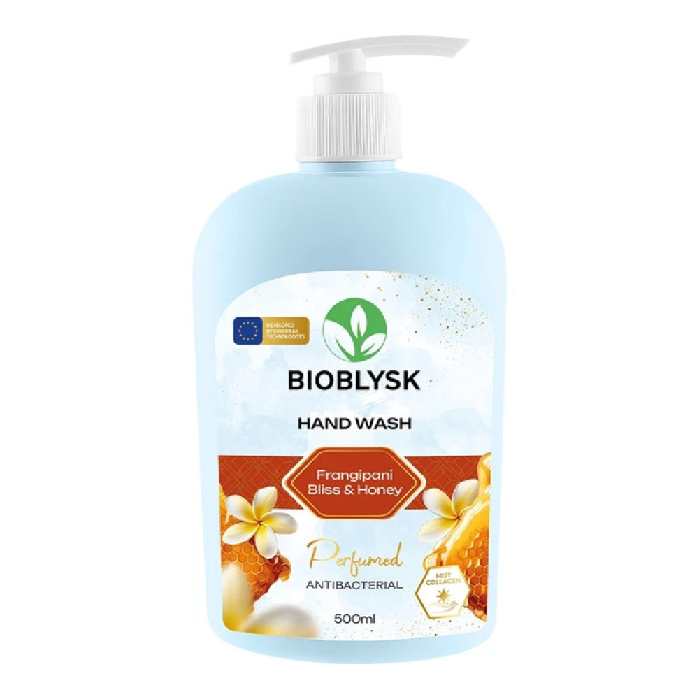 Рідке крем-мило парфумоване BioBlysk антибактеріальне “Frangipani Bliss & Honey”  500 мл.