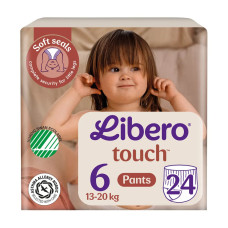 Підгузки трусики для дітей Libero Touch 6 (13-20 кг) 24 шт