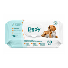 Вологі серветки Pepy для тварин 50 шт.