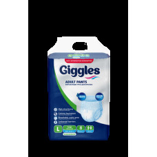 Підгузки-трусики для дорослих Giggles Large 100-150 см 8 шт при нетриманні сечі