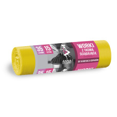 Пакети Anna Zaradna для сміття з зав'язками LDPE 35 л 15 шт жовті