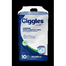 Пеленки Giggles 60х90 см 10 шт впитывающие пеленки для взрослых непромокаемая пеленка гигиенические пеленки