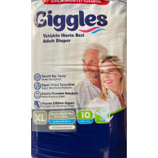 Підгузки для дорослих Giggles Extra Large 120-160 см 10 шт для лежачих одноразові підгузки
