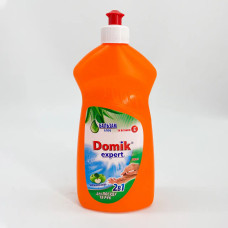 Бальзам для мытья посуды Domik Expert 2в1 Яблоко Алоэ с защитой рук 500 мл средства для мытья посуды