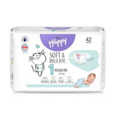 Підгузки дитячі Happy 1 New Born 2-5 кг 42 шт