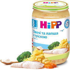 Пюре HIPP  Овочі та Лапша з Тріскою від 8 місяців 220 гр