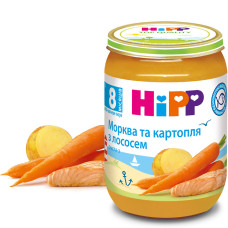 Пюре Морква та картопля з лососем HIPP від 8 місяців 190 гр