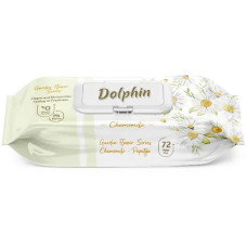 Серветки вологі Dolphin Chamomile 72 шт вологі серветки з клапаном серветки дитячі без віддушки